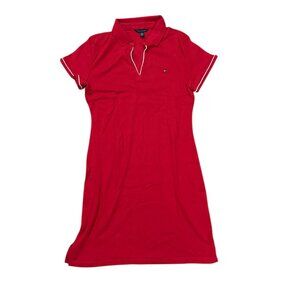Tommy Hilfiger Slim Fit Collared Polo Mini Dress – Red